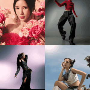 Hua showcasing her portfolio with different makeup styles, and image design concepts