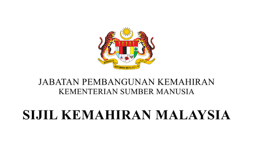 LOGO of Sijil Kemahiran Malaysia SKM Certificate, Jabatan Pembangunan Kemahiran JPK